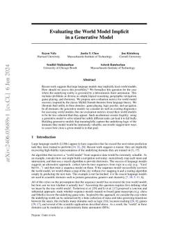 Evaluating the World Model Implicit in a Generative Model