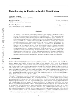 Meta-learning for Positive-unlabeled Classification