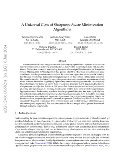 A Universal Class of Sharpness-Aware Minimization Algorithms