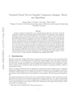Untrained Neural Nets for Snapshot Compressive Imaging: Theory and
  Algorithms