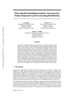 What Should Embeddings Embed? Autoregressive Models Represent Latent Generating Distributions