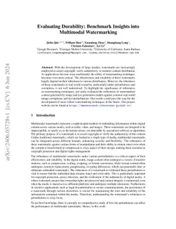 Evaluating Durability: Benchmark Insights into Multimodal Watermarking