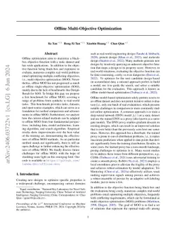 Offline Multi-Objective Optimization