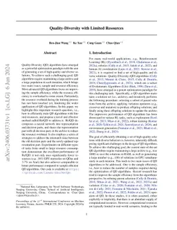 Quality-Diversity with Limited Resources