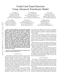 Credit Card Fraud Detection Using Advanced Transformer Model