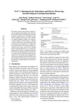 NAP^2: A Benchmark for Naturalness and Privacy-Preserving Text Rewriting by Learning from Human