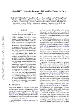 Light-PEFT: Lightening Parameter-Efficient Fine-Tuning via Early Pruning
