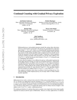 Continual Counting with Gradual Privacy Expiration
