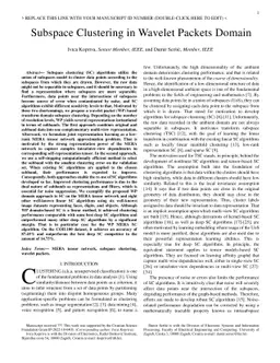 Subspace Clustering in Wavelet Packets Domain
