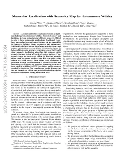 Monocular Localization with Semantics Map for Autonomous Vehicles