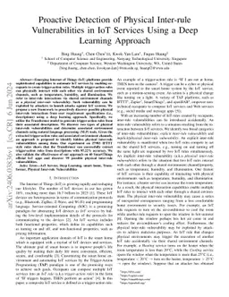 Proactive Detection of Physical Inter-rule Vulnerabilities in IoT
  Services Using a Deep Learning Approach