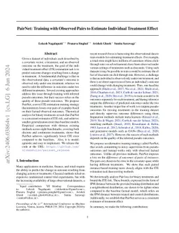 PairNet: Training with Observed Pairs to Estimate Individual Treatment
  Effect