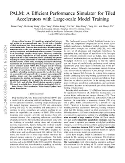 PALM: A Efficient Performance Simulator for Tiled Accelerators with
  Large-scale Model Training