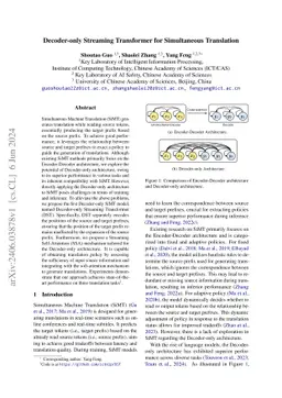 Decoder-only Streaming Transformer for Simultaneous Translation