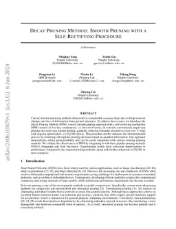 Decay Pruning Method: Smooth Pruning With a Self-Rectifying Procedure