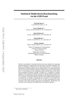Statistical Multicriteria Benchmarking via the GSD-Front