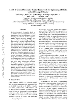 A + B: A General Generator-Reader Framework for Optimizing LLMs to
  Unleash Synergy Potential