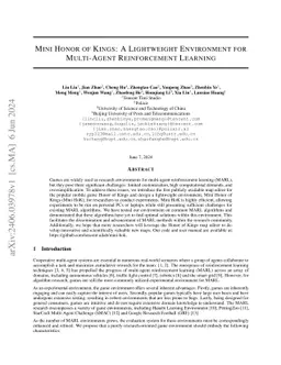 Mini Honor of Kings: A Lightweight Environment for Multi-Agent
  Reinforcement Learning