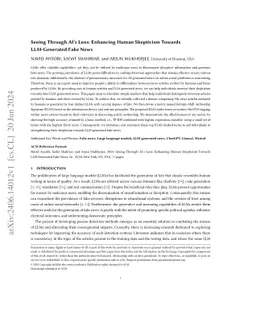 Seeing Through AI's Lens: Enhancing Human Skepticism Towards
  LLM-Generated Fake News