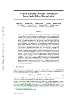 Memory-Efficient Gradient Unrolling for Large-Scale Bi-level
  Optimization