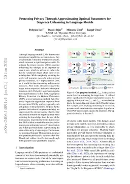 Protecting Privacy Through Approximating Optimal Parameters for Sequence
  Unlearning in Language Models