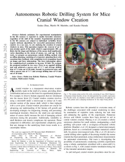 Autonomous Robotic Drilling System for Mice Cranial Window Creation
