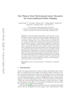 One Fling to Goal: Environment-aware Dynamics for Goal-conditioned
  Fabric Flinging