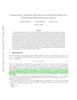 Nonparametric Jackknife Instrumental Variable Estimation and Confounding
  Robust Surrogate Indices