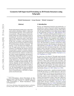 Geometric Self-Supervised Pretraining on 3D Protein Structures using
  Subgraphs