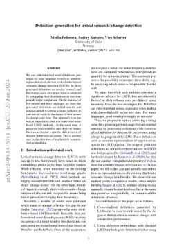 Definition generation for lexical semantic change detection