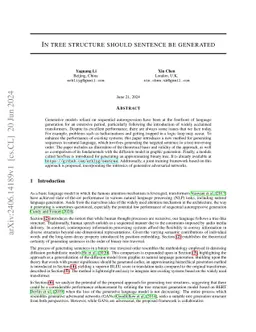 In Tree Structure Should Sentence Be Generated