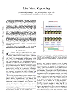 Live Video Captioning