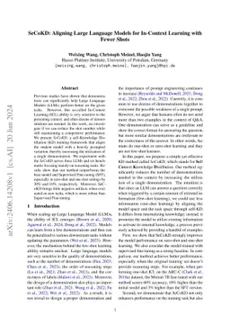 SeCoKD: Aligning Large Language Models for In-Context Learning with
  Fewer Shots