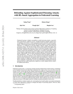 Defending Against Sophisticated Poisoning Attacks with RL-based
  Aggregation in Federated Learning