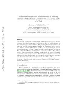 Complexity of Symbolic Representation in Working Memory of Transformer
  Correlates with the Complexity of a Task