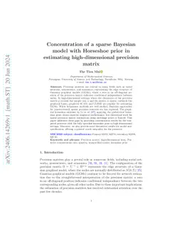 Concentration of a sparse Bayesian model with Horseshoe prior in
  estimating high-dimensional precision matrix