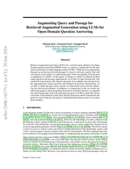 Augmenting Query and Passage for Retrieval-Augmented Generation using
  LLMs for Open-Domain Question Answering