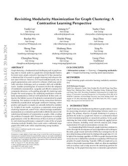 Revisiting Modularity Maximization for Graph Clustering: A Contrastive
  Learning Perspective
