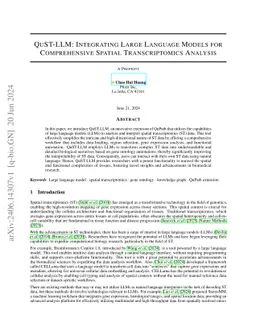 QuST-LLM: Integrating Large Language Models for Comprehensive Spatial
  Transcriptomics Analysis