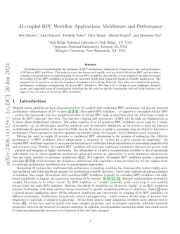 AI-coupled HPC Workflow Applications, Middleware and Performance