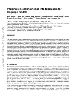 Infusing clinical knowledge into tokenisers for language models