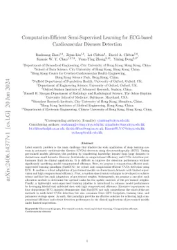 Computation-Efficient Semi-Supervised Learning for ECG-based
  Cardiovascular Diseases Detection