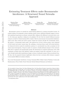 Estimating Treatment Effects under Algorithmic Interference: A Structured Neural Networks Approach