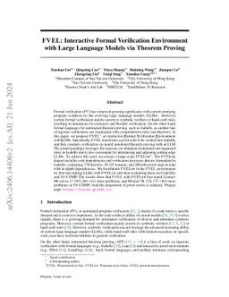 FVEL: Interactive Formal Verification Environment with Large Language
  Models via Theorem Proving