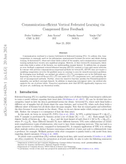 Communication-efficient Vertical Federated Learning via Compressed Error Feedback