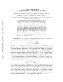 Gradient Estimation via Differentiable Metropolis-Hastings