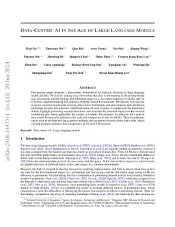 Data-Centric AI in the Age of Large Language Models