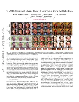 V-LASIK: Consistent Glasses-Removal from Videos Using Synthetic Data