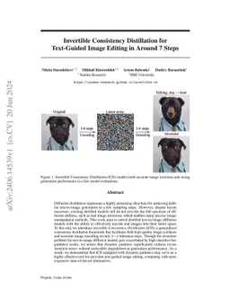 Invertible Consistency Distillation for Text-Guided Image Editing in
  Around 7 Steps