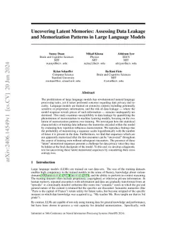 Uncovering Latent Memories: Assessing Data Leakage and Memorization
  Patterns in Frontier AI Models